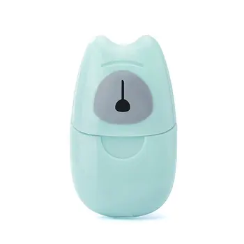 

Travel Portable Soap Tablets Abs + Soap Paper Solid Color Mini Disposable Hand Soap Outdoor Travel Soap Sheet 50Pcs