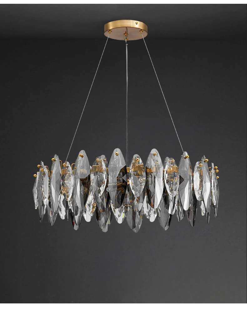 Modern Crystal Leaves Chandelier For Dinning Room