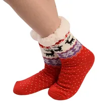 Женские хлопковые носки; толстые Нескользящие тапочки из кораллового флиса; теплые короткие носки; женские повседневные Мягкие зимние тапочки; A823