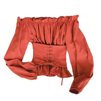 

Spring Summer Women Shirt for Ladies Casual Chiffon shirts bandage Female Blouse Strapless Puff Sleeve Women chiffon shirt T70