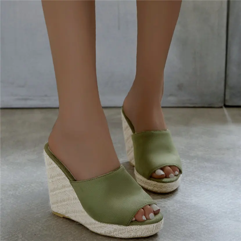 

Punk Creepers Women Velvet Platform Wedges High Heel Gladiator Sandals Female Open Toe Platform Summer Pumps Shoes Casual Shoes