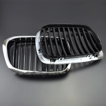 

Black Grilles Grill Bumper For BMW E39 1998-2003 For Sedan 525 530 535 540 M5 Front Chrome
