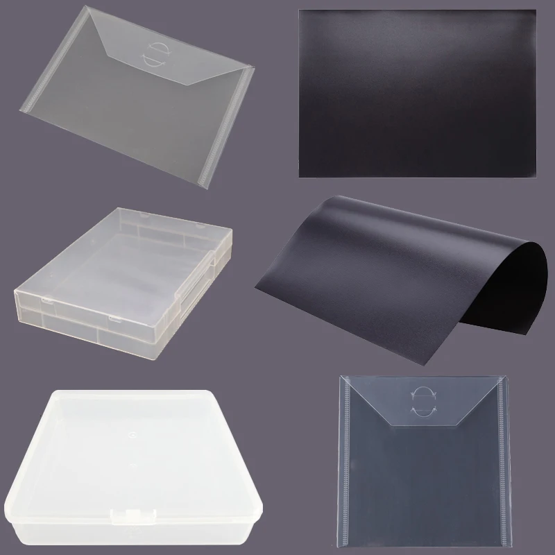 10pcs Magnetic Sheets & Plastic Bags Set Storage Box Use to Store Cutting Dies Holders Organizer Transparent Bags 2021
