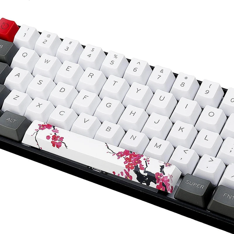 HOT-6.25U DIY Novelty Keycap Plum Blossom Spacebar Keycap Spacebar PBT Mechanical Keyboard