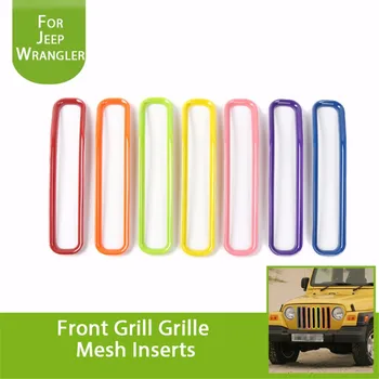 

7 Colors Front Grill Grille Mesh Trim Frame Ring Inserts for Jeep Wrangler TJ & Unlimited - 7PCS