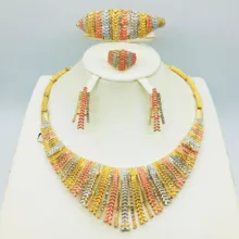 Joyería de moda conjunto de joyas para mujer colgante, pendientes, collar romántico joyería de la boda de fiesta de joyería(China)