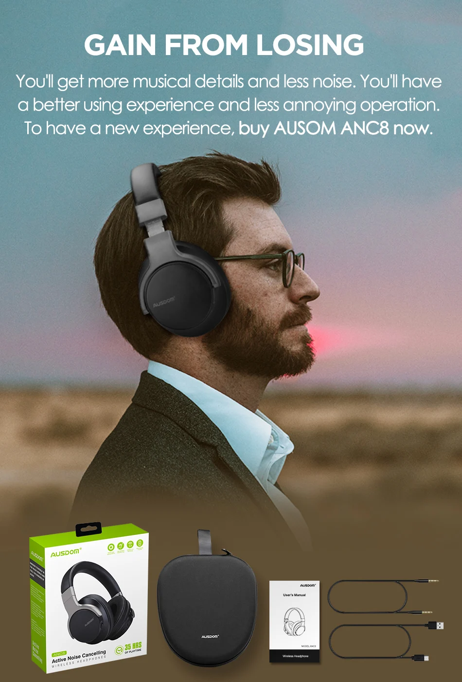 de ouvido com microfone handfree 30 h playtime para ios android