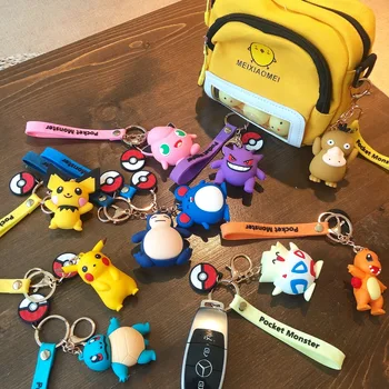 

Pokemon TAKARA TOMY New PIKACHU Keychain Female Couple Cartoon Cute Pikachu Key Chain Bag Pendant Children Students Gift