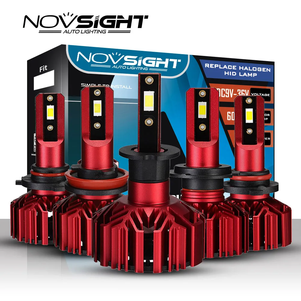 Novsight H4 светодиодный H11 H3 H7 Автомобильный 9005 9006 фары из компактной стали лампы Hi-Lo