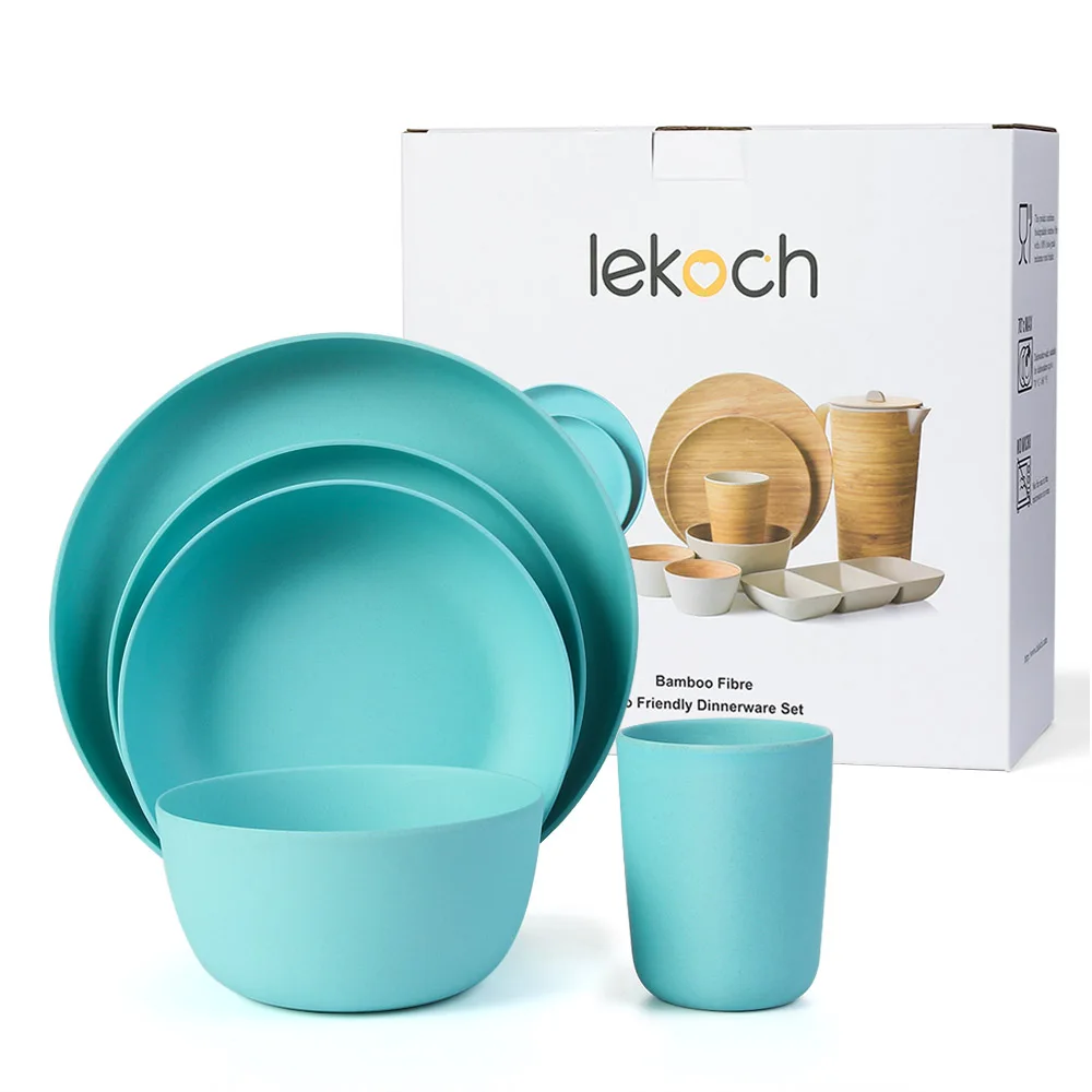 Lekoch Европейская посуда 5 шт. синий бамбуковый волоконный бытовой комплект