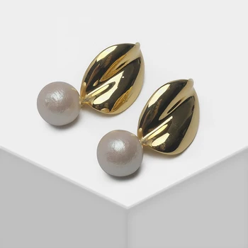 

Amorita boutique Exquisite vintage leaf pearl drop earrings