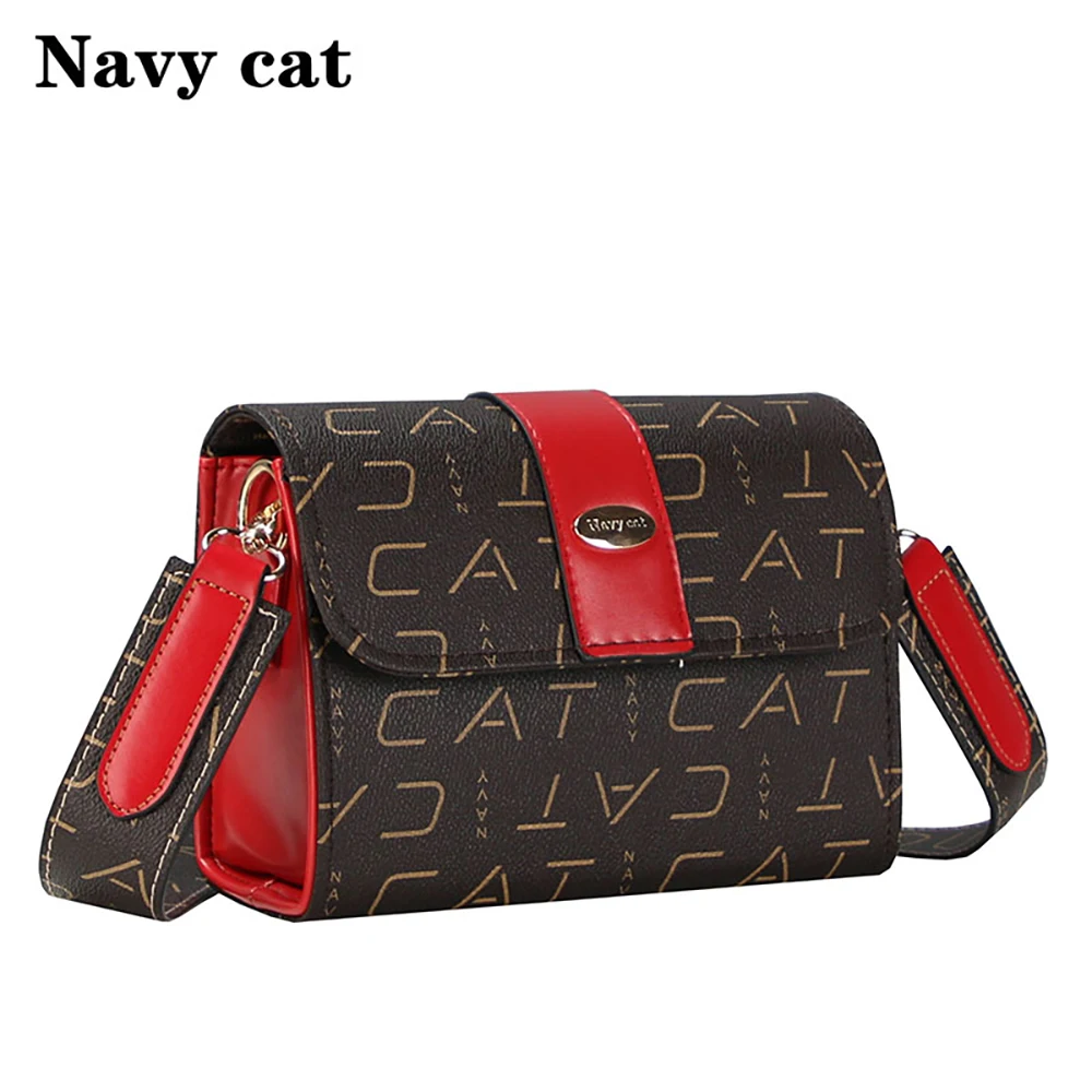 

Navy Cat Small Women Messenger Bag Hongkong Brand PVC Leather Crossbody Bag Female Handbag Purses Ladies Shoulder Bags