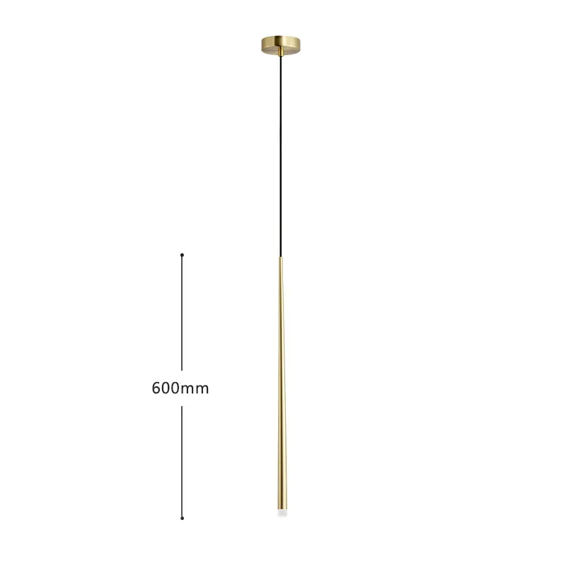 Small Plating Gold Modern LED Pendant Light Long Tube Pendant lamp Bar Kitchen Suspension lighting office meeting dinning room hotel villa light - Цвет корпуса: Small Plating Gold