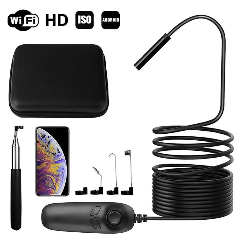 Y12 WiFi беспроводной 2MP HD 1600*1200P эндоскоп 8 Светодиодный промышленный IP68 водонепроницаемый прибор для внутреннего осмотра камеры для Android/iOS