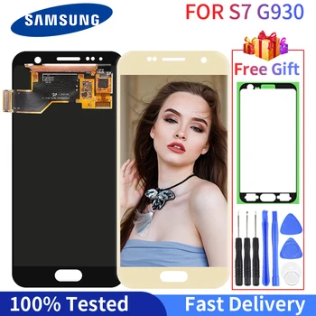 

100% tested LCD For SAMSUNG Galaxy S7 Flat G930 G930F Display Touch Screen Digitizer Assembly With Free Gift For s7 screen