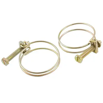 

44-47mm Adjustable Range Steel Wire Water Oil Tube Hose Clamps 2 Pcs