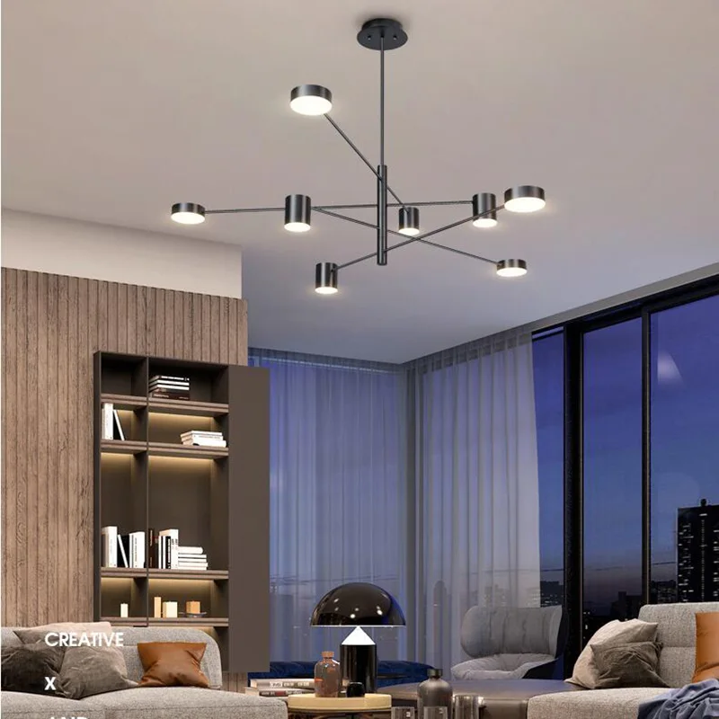 

220V rotate pendant lights living room modern minimalist atmosphere home living room lamp bedroom pendant lamp light fixtures
