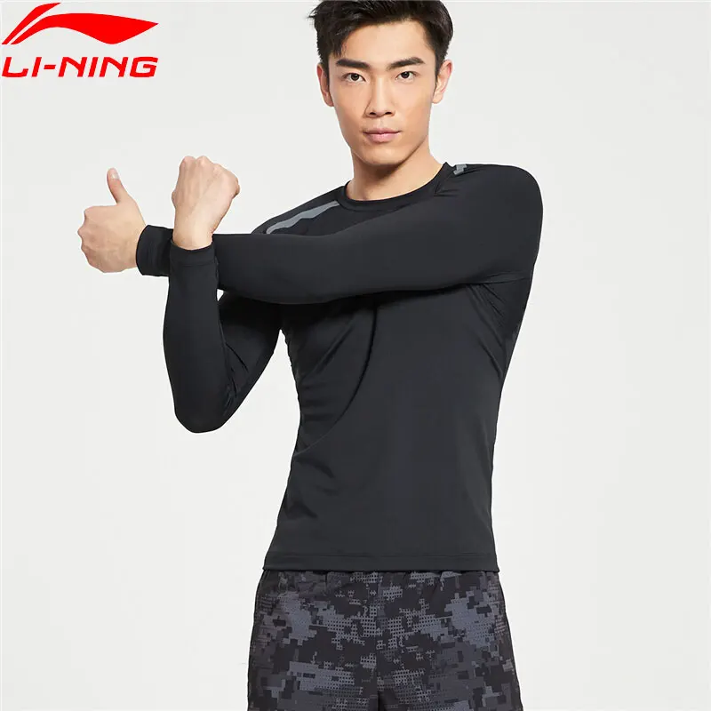 

Li-Ning Men Training Base layer Tight Fit 83% Polyester 17% Spandex LiNing li ning Comfort Sport Long Sleeve Tee AUDQ015 MTL1056