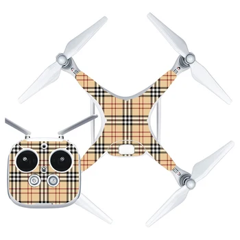 

Plaid Texture Style Vinyl Skin Sticker for DJI Phantom 4 Drone And Remote Controller 0111
