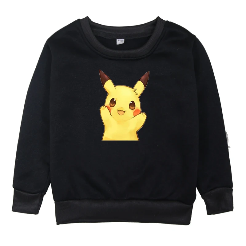 Hoodies 4 Коллекция года, одежда с принтом «Покемон» Детский свитер для маленьких девочек осенне-зимняя одежда с героями мультфильмов для мальчиков, костюм футболки для малышей возрастом от 2 до 14 лет - Цвет: Hoodies 4