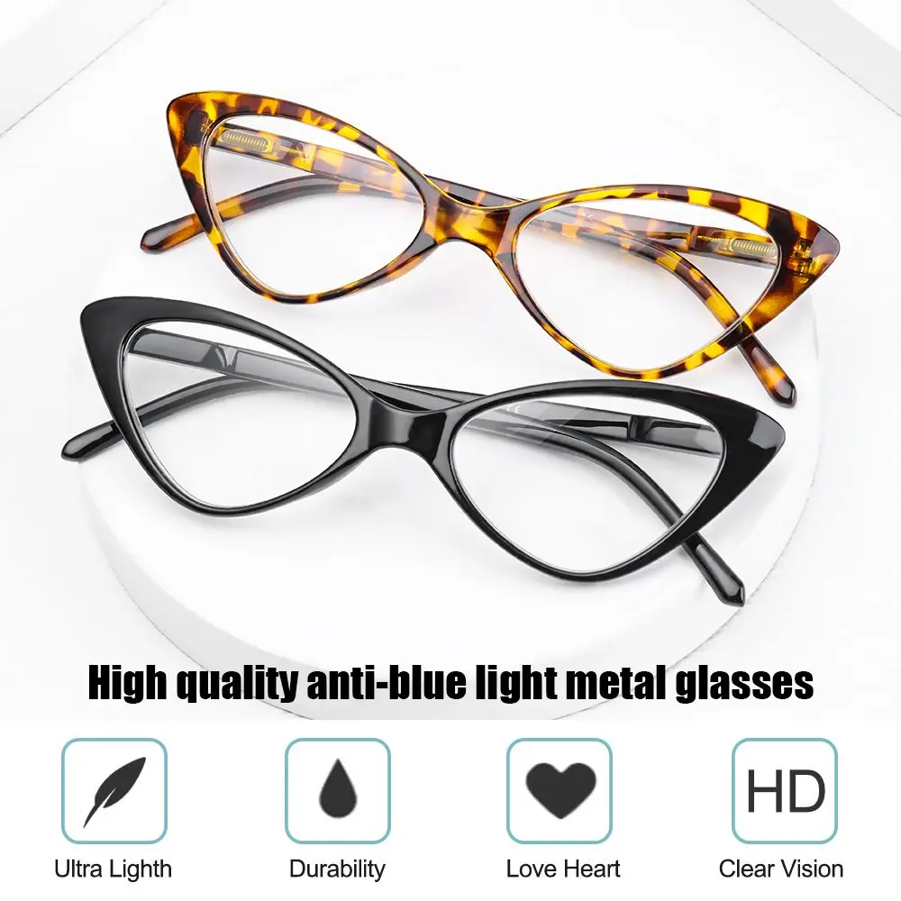 Mode Katze Augen Lesebrille Ultra-Licht Kleine Rahmen Klare Linse Presbyopie Brillen Frauen Männer Lesebrille – Detail 3