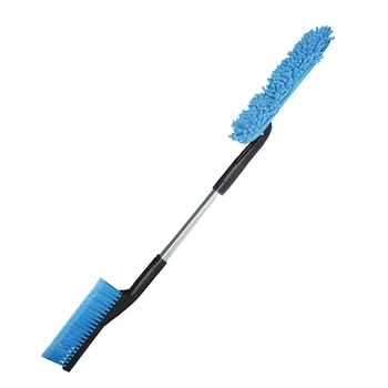 

3 in 1 Car Deicing Defrosting Snow Shovel Scraper and Double Snow Brush Long Aluminium Alloy Handle Soft Bush Hair Cleaning Tool