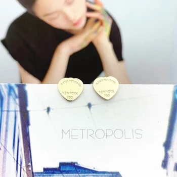 

Ladies high quality 1:1 classic fashion heart earrings 925 sterling silver jewelry hot selling romantic Valentine's Day gifts