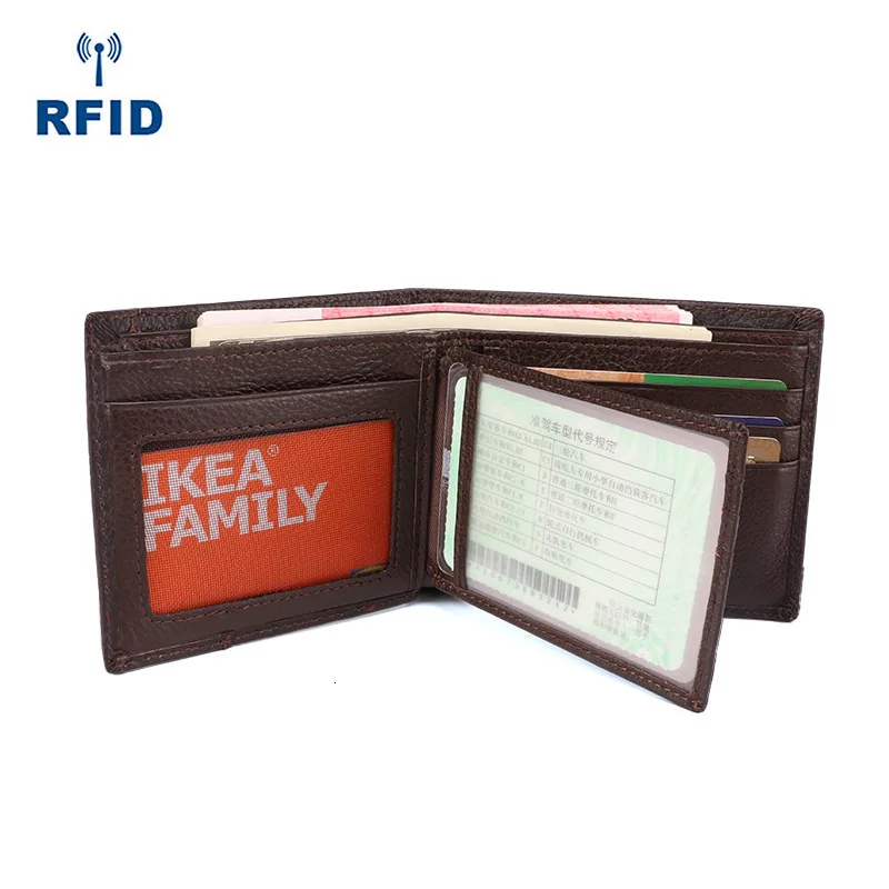Rfid мужские кошельки из натуральной кожи короткий кошелек мужской держатель для карт кожаный мужской кошелек портмоне мужской Carteira Masculina Portfel