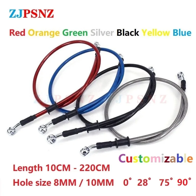 10-220cm Motorcycle Brake Oil Hose Line Spring Cable Reinforced Clutch Pipe 8 10MM Customizable | Автомобили и мотоциклы