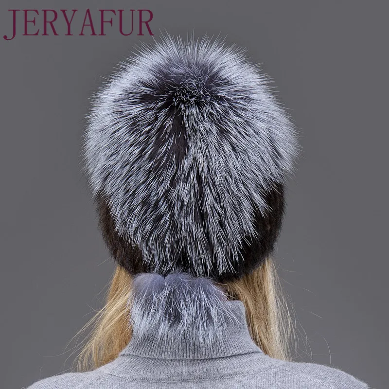 Neue frauen wolle ski hut winter warm ohr Russische pelz mode echt pelzmütze nerz natürliche fuchs gestrickte schutz reise hut