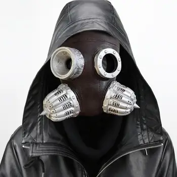

Steampunk Plague Doctor Mask Retro Rock Full Face Respirator Gas Mask Goggles Halloween Cosplay Party Gothic Accessories
