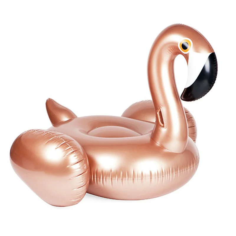 Гигантский 60 дюймов розовый Золотой надувной фламинго плавательный круг кольцо бассейн игрушки вечерние надувной матрас взрослых детей Boia Piscina - Цвет: golden