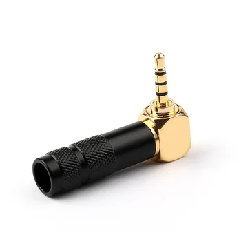 

2.5mm 4 Pole TRRS Male Plug Jack Gold Plated 90 Degree Angle Audio Connector