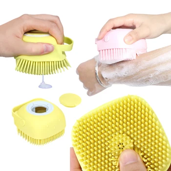 Pet Dog Cat Bath Brush 2-in-1 Pet SPA Massage Comb Soft Silicone Pet Shower Hair Grooming Cmob Dog Cleaning Tool Pet Supplies 6