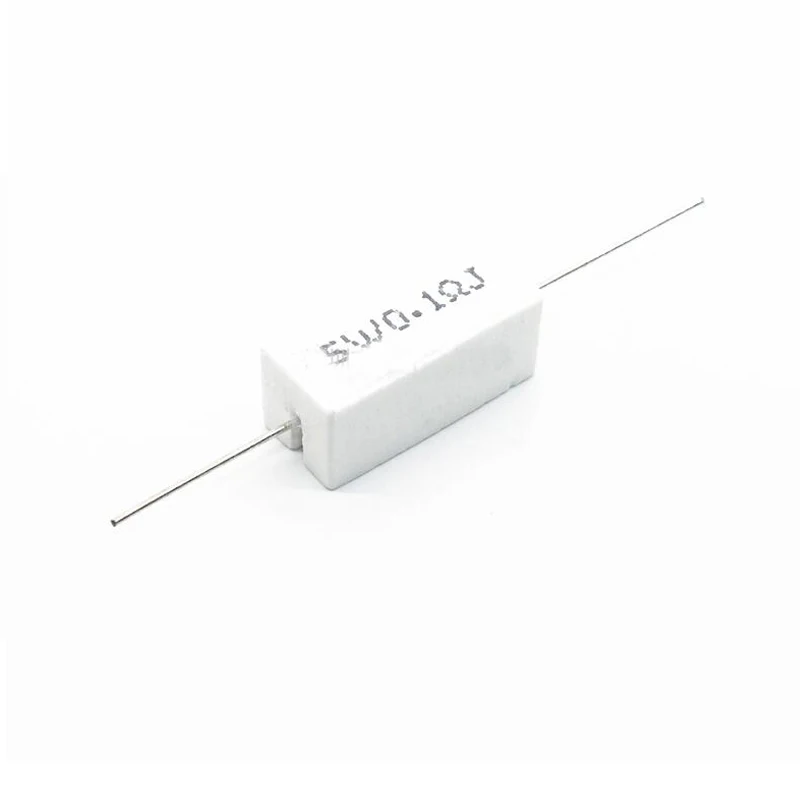 5W cemento resistencia 0,1 ~ 10k ohm 5%, 0,22, 0,33, 0,5 1 10 100 1K 10K ohm 0.1R 0.22R 0.33R 0.5R 1R 10R 100R 10PCS cement resistor