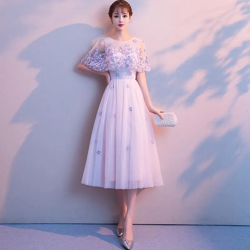 New White Women Mini O-Neck Party Dress Chinese Style Elegant Wedding Evening Prom Fashion Sexy Summer Gown Vestido S-XXL - Цвет: B - 1