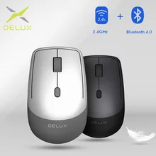 Delux M330DB Беспроводная офисная мышь 2,4 ГГц Bluetooth 4,0 2400 dpi Эргономичный светильник для мыши Портативные Оптические Мыши для ПК и ноутбука