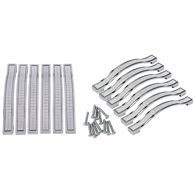 Акция! 12 шт. серебристые ручки для кухонных шкафов 6 128 мм и 96 мм|Ручки шкафов| |