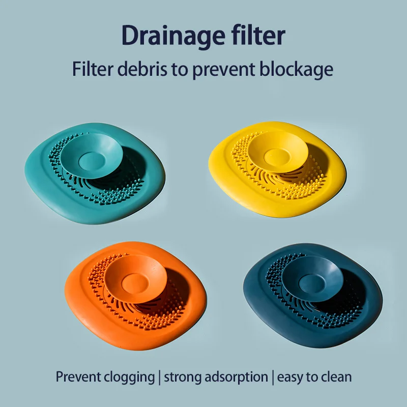 Bathroom Accessories Set Silicone Sink Drain Strainer Deodorant Plug Hair Catchers Rubber Shower Bathtub Floor Filter Water Stopper