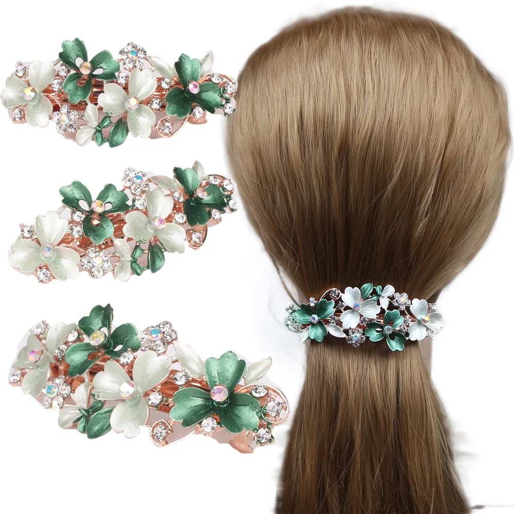 

Vogue of new fund of 2019 alloy with manual coloured drawing or pattern drip han edition joker leaves hair clips