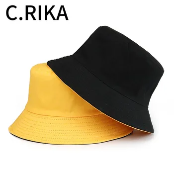 

Summer Men Women Two Side Cotton Bucket Hat Boys Girls Street Hip Hop Bob Fashion Solid Outdoor Sun Visor Fishing Hat Panama