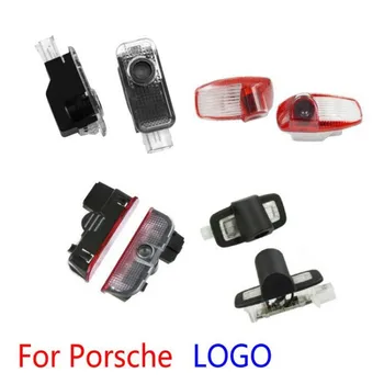 

2X LED Car Door Lights Projector Logo Welcome Lamp For Porsche Cayenne Boxster Cayman Macan 718 911 S4 Panamera Taycan Accessory