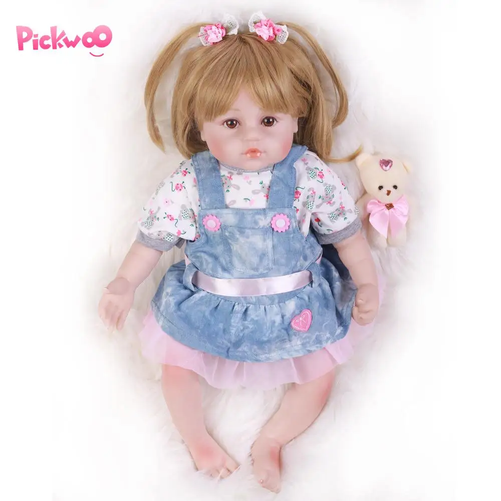 Pickwoo 48 см bebes Кукла реборн девочка кукла мягкий силиконовый хлопок Boneca reborn Brinquedo подарок на день детей игрушки