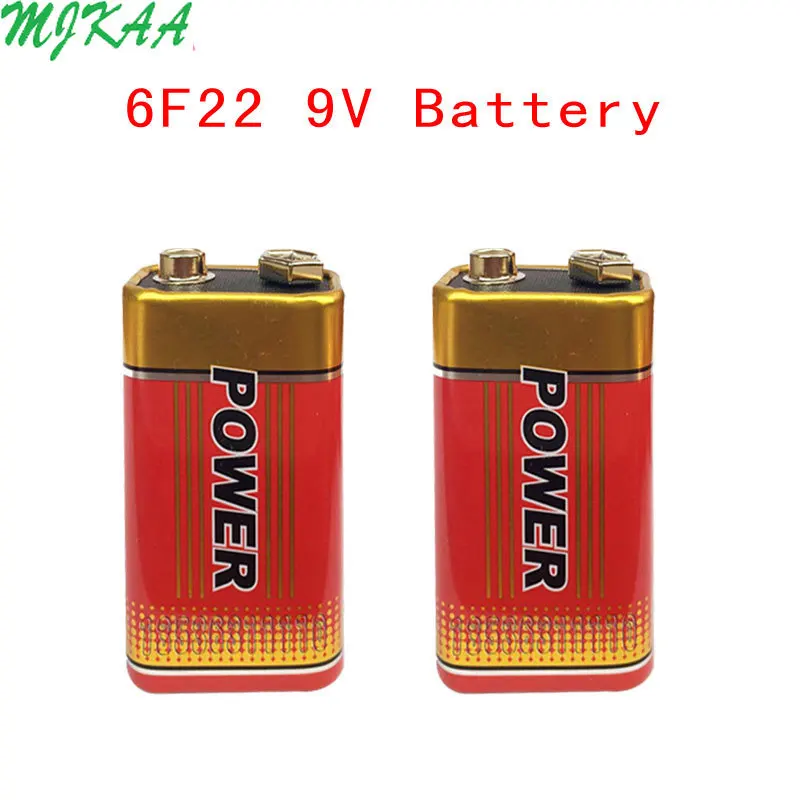 10PCS New MJKAA 9V 6F22 Alkaline Battery Laminated Carbon Batteries for Alarm Wireless Microphone Mercury Free Long working life