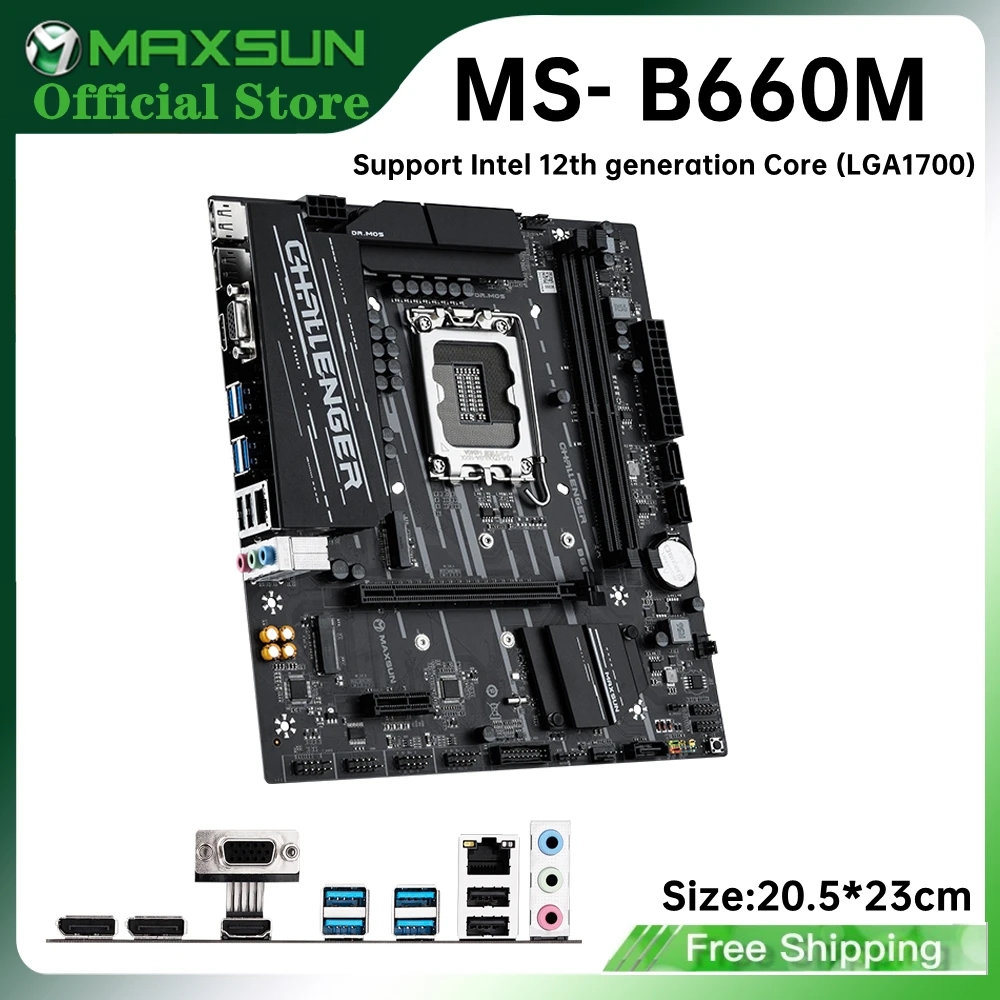Материнская плата MAXSUN MS- B660M LGA1700 DDR4 SATA M.2 поддерживает версии CPU12400/12400F/12700(INTEL B660/LGA