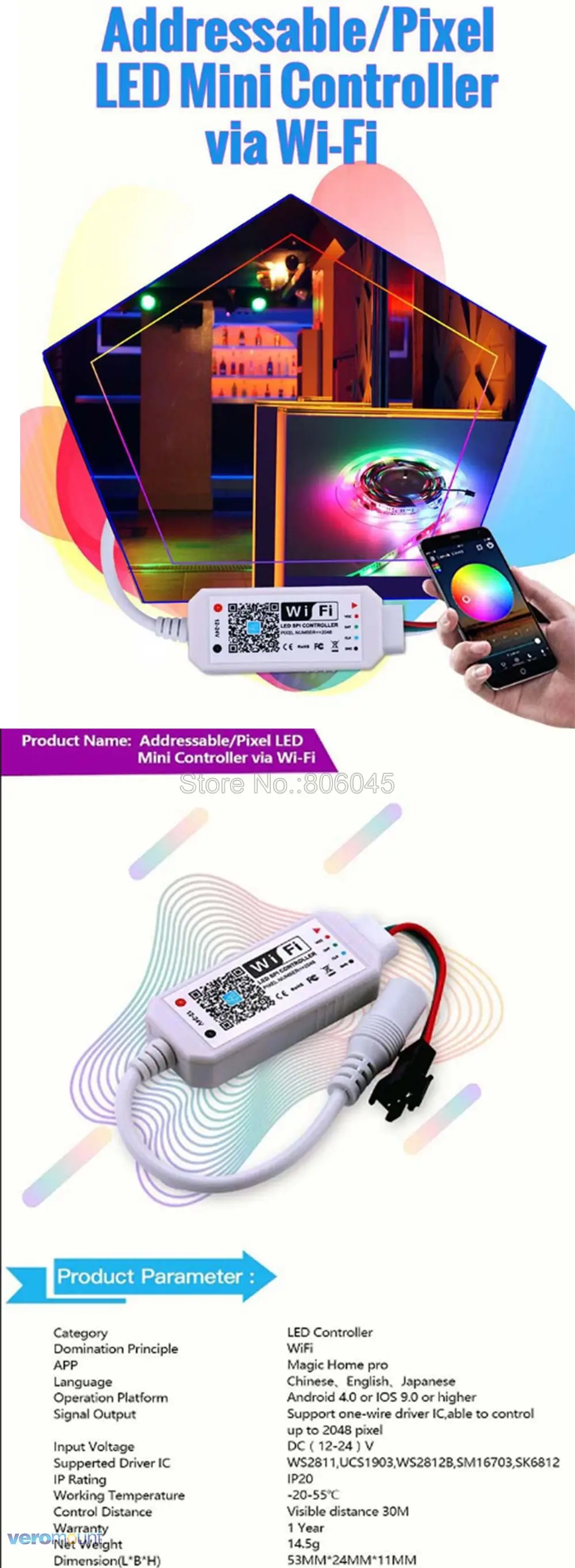 Magic Home Bluetooth Wifi RGB RGBW RGBWC Светодиодная лента для управления смартфоном приложение для управления РЧ/ИК-пультом Alexa Google Голосовое управление