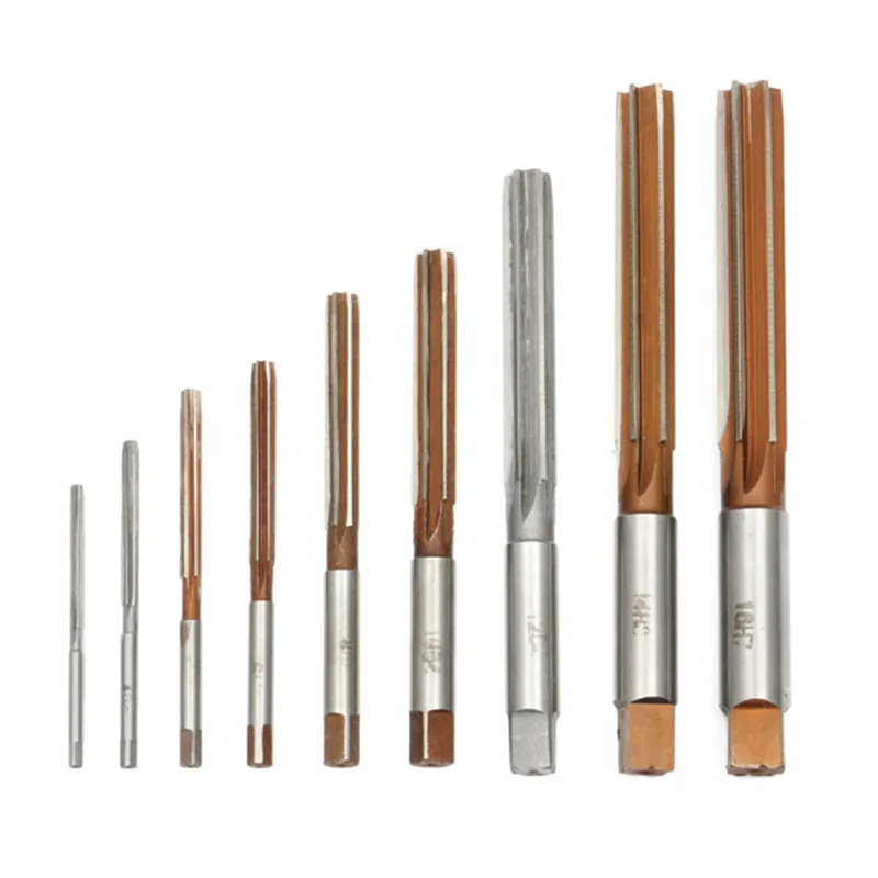 9pcs/Set 3mm-16mm Reamer H8 HSS Reamer Straight Shank Parallel Fulte Engineering Chucking Engineering Milling Cutter Tool