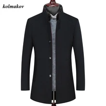 Новое поступление, зимний стиль, высокое качество, шерсть, Бизнес Стиль, повседневный Тренч, мужские плотные шерстяные куртки, большие размеры, M-6XL