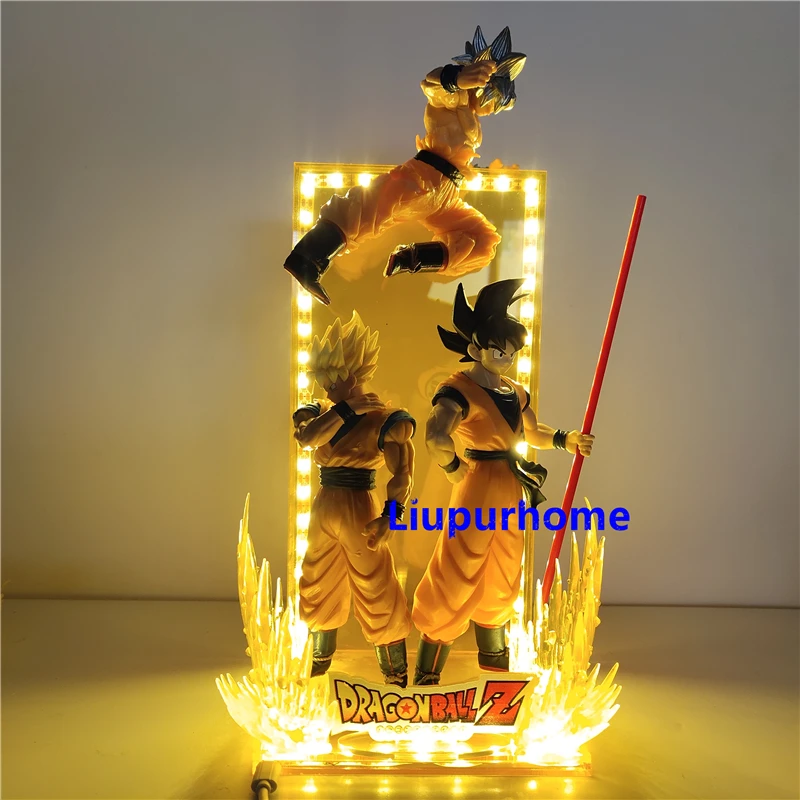 Dragon Ball Z Son Goku Super Saiyan Фигурка DIY светодиодный светильник игрушки Аниме Фигурка DBZ декоративный ночной Светильник детский подарок настольная лампа