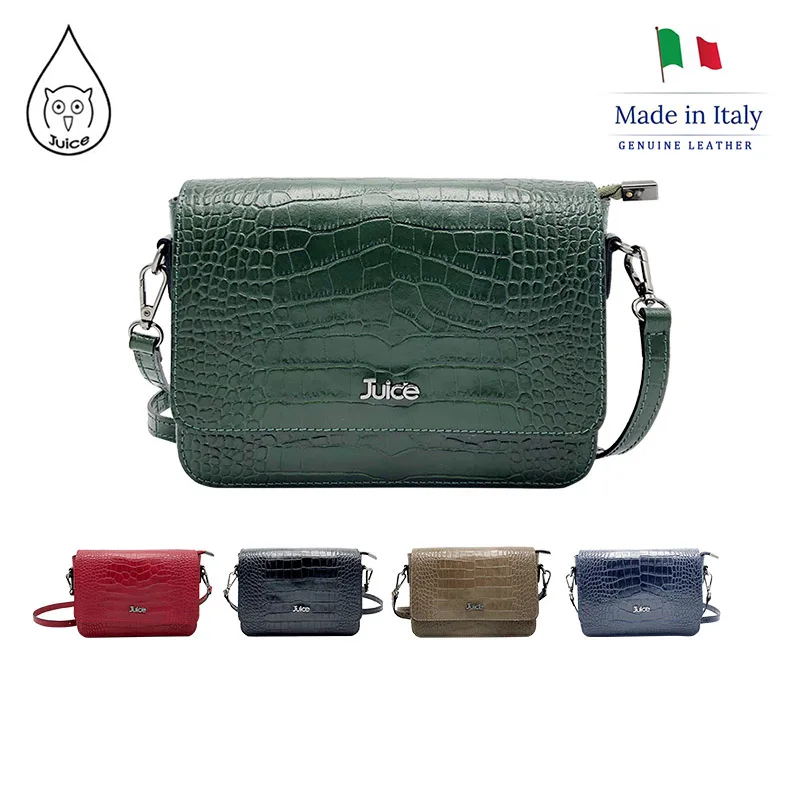 

JUICE ,made in Italy, Genuine leather, Lady bag, CROCO, shoulder bag,112181